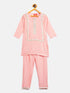 Sishu Girl's' Pink Viscose Kurta And Straight Pant Set